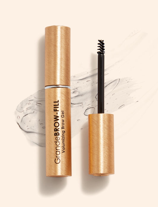 Clear | GrandeBROW-FILL water-resistant, brush-on brow gel infused with volumizing fibers and conditioning peptides.